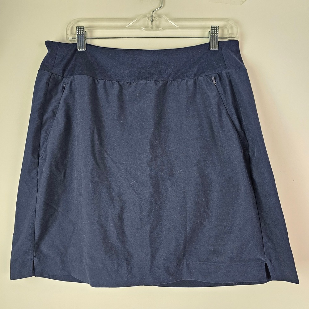 Athleta Soho Navy Blue Athletic Skort 12T Zipper Pockets and Built-in Shorts